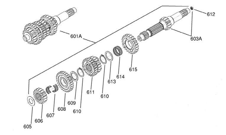 [601A] IAME SSE 175 COMPLETE PRIMARY TRANSMISSION SHAFT