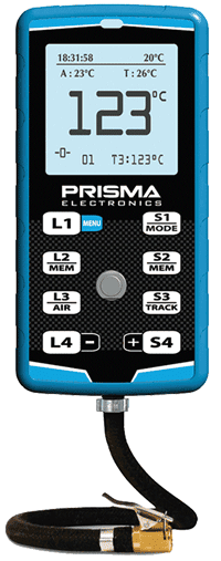 Prisma Digital tire pressure gauge with Infrared  Pyrometer and Stopwatch