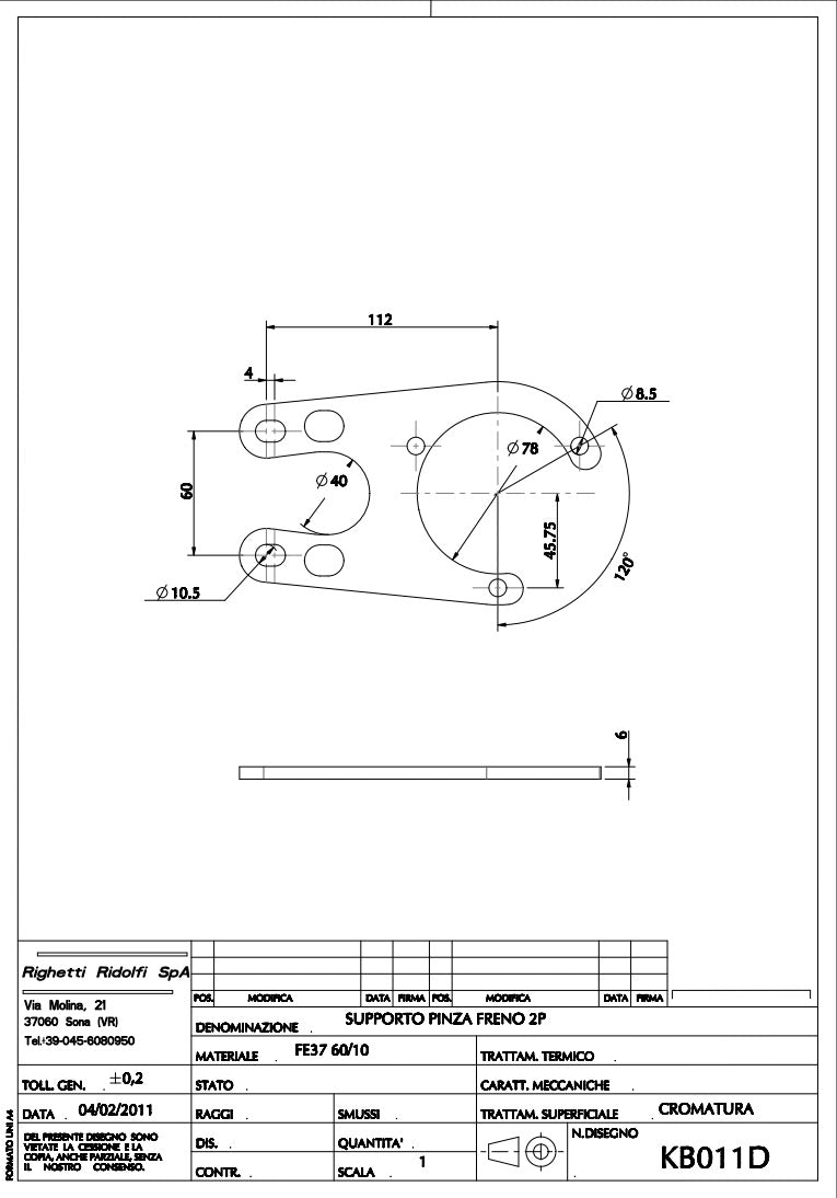 Caliper Bracket - 3 Bolt type K879/K880 brake calipers