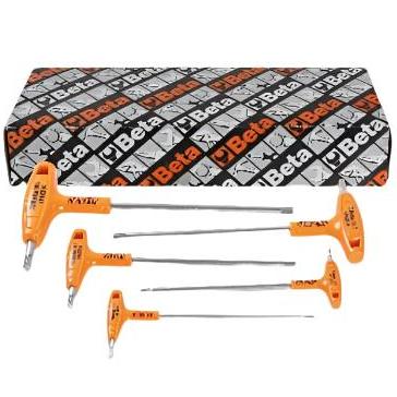 Beta 96T/S6, 6 Piece T-Handle Hex Key Wrench Set, Metric