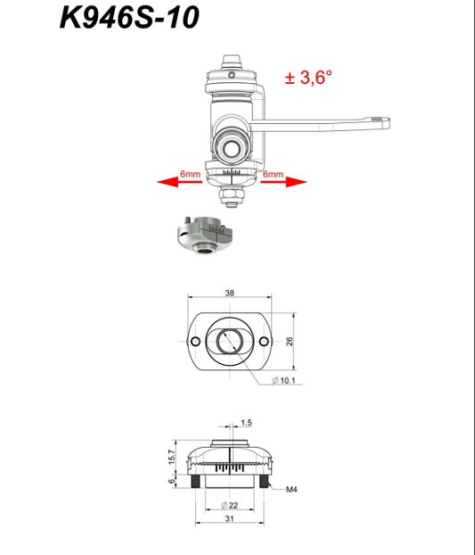 Caster  Adjuster, 8mm   Kingpin  Pitch 1,5mm