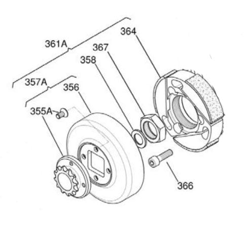 [361A] COMPLETE CLUTCH ASSEMBLY-10 TOOTH