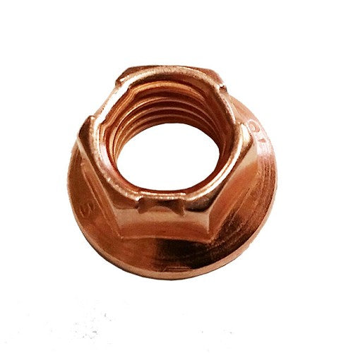 Copper Flanged 8mm Locking Wheel Nut