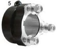 1. CRG, REAR WHEEL HUB 25X 40 BLACK COMPLETE
