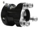 6. CRG REAR WHEEL HUB 40MMx75 BLACK COMPLETE
